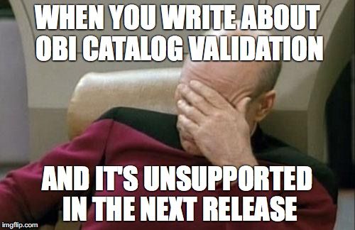OBIEE 12c Catalog Validation: Command Line