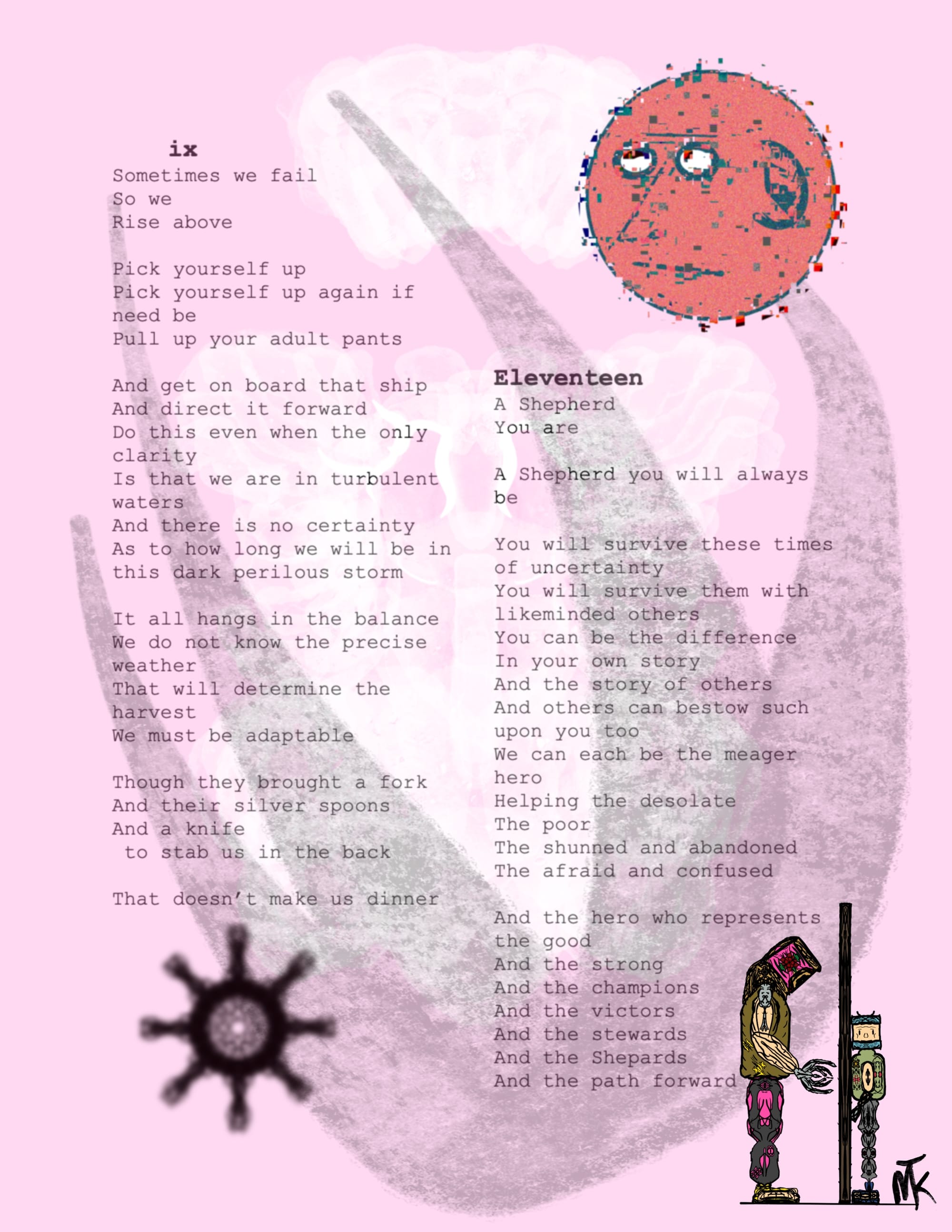 Text of Captain and Shepherd stanza 9 and eleventeen with some minor visuals