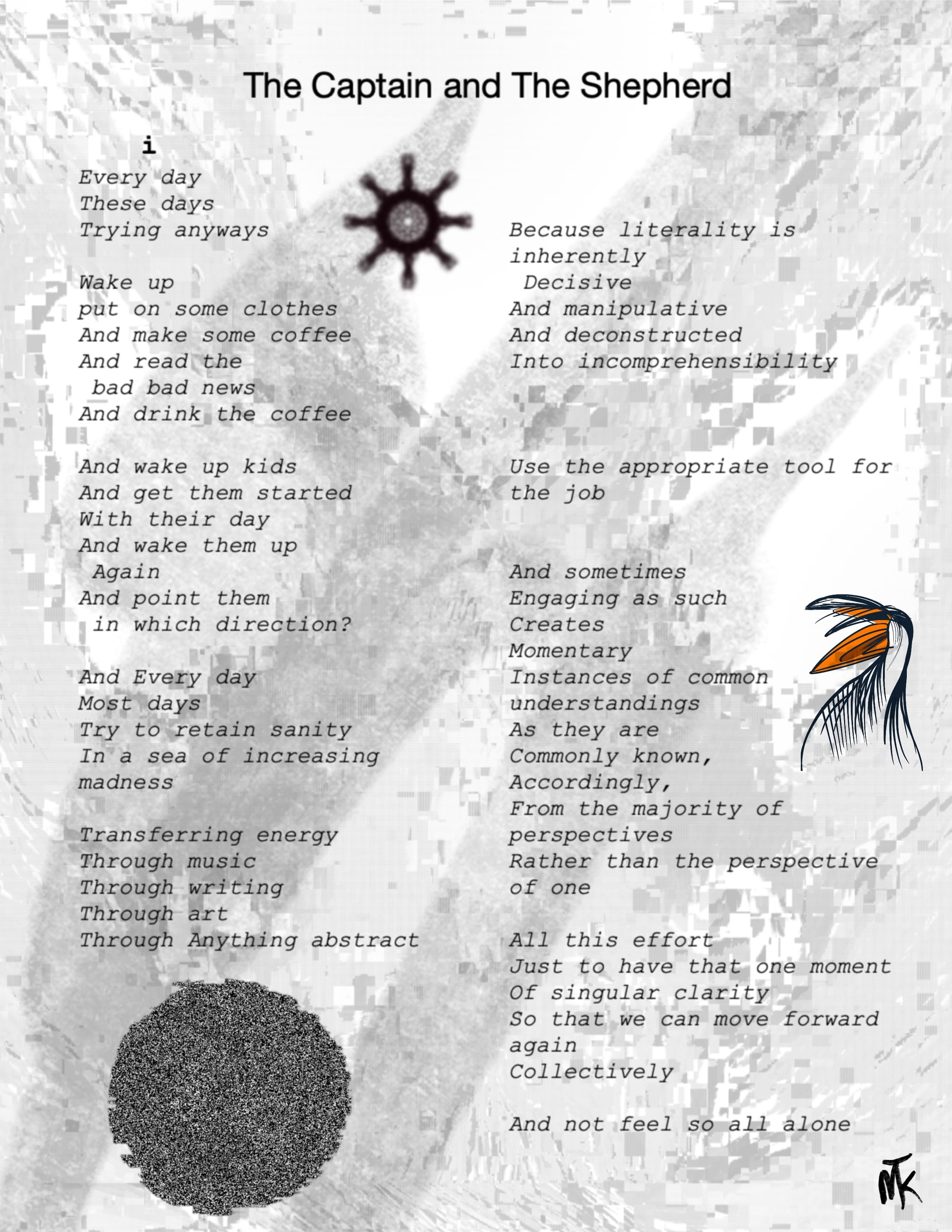 Text of Captain and Shepherd stanza 1 with some minor visuals