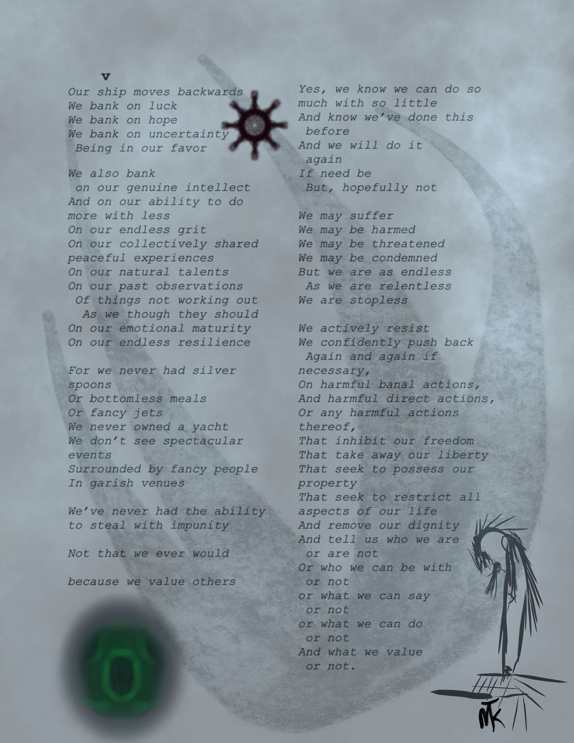 Text of Captain and Shepherd stanza 5 with some minor visuals