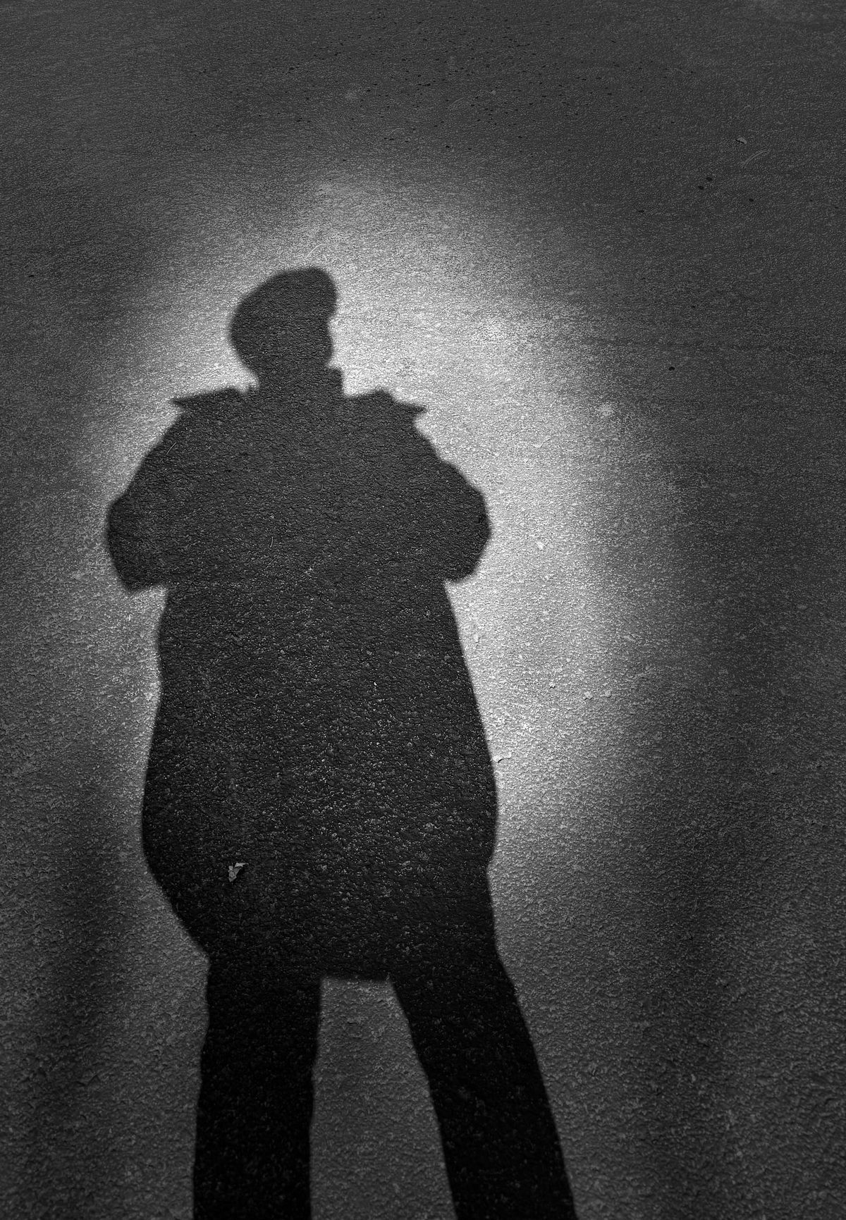 A shadow of a man standing proud