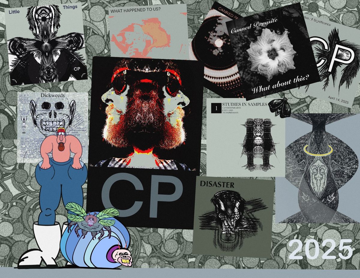 A compilation of images from Canned parasite 2025