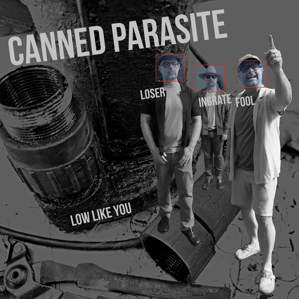 3 Live Action Canned Parasites in monotone. 