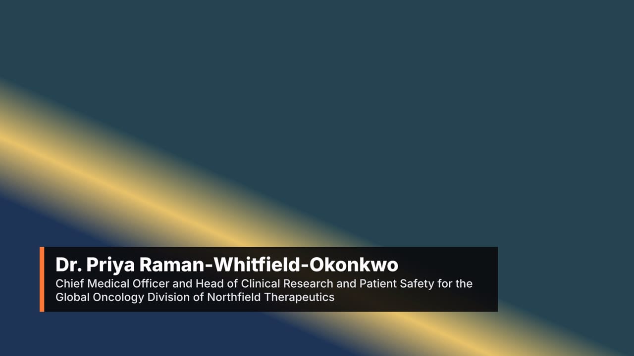 Clean bar lower third with a long name and a two line 19 word title