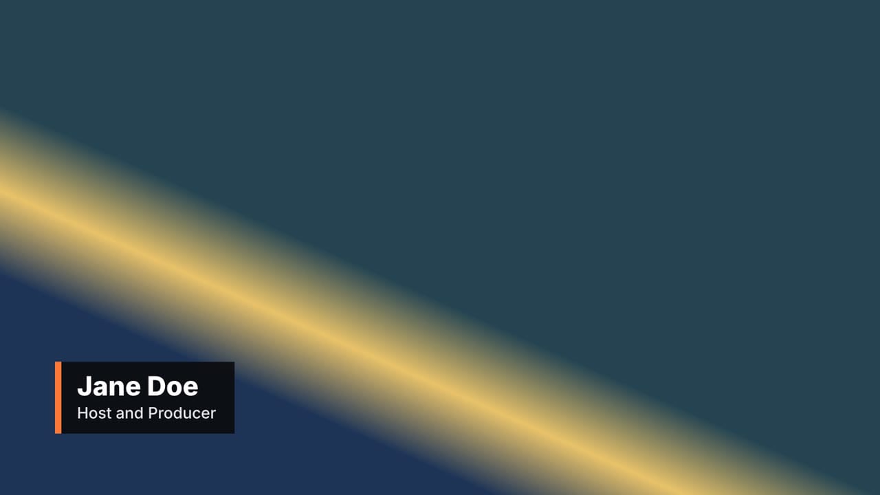 Clean bar lower third with a short name