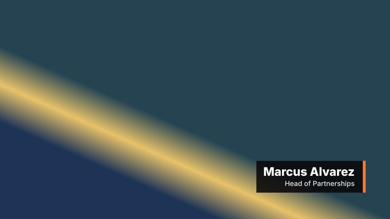 Clean bar lower third on the right side of the frame