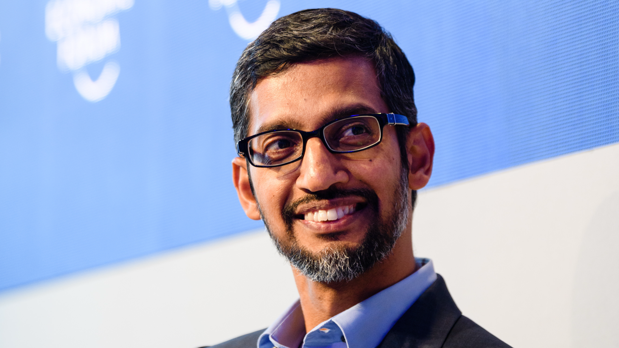 Sundar Pichai smiling widely