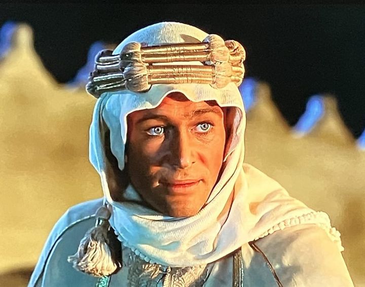 Peter O'Toole wearing Arab clothing in Lawrence of Arabia, 