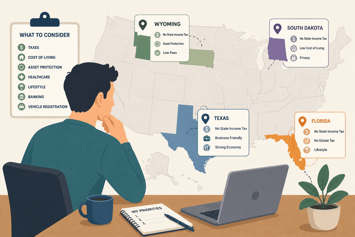 How to select the state of domicile