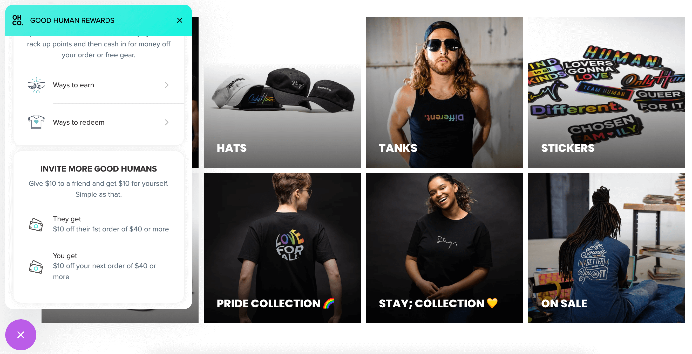 A screenshot from Only Human’s website, highlighting its referral program.
