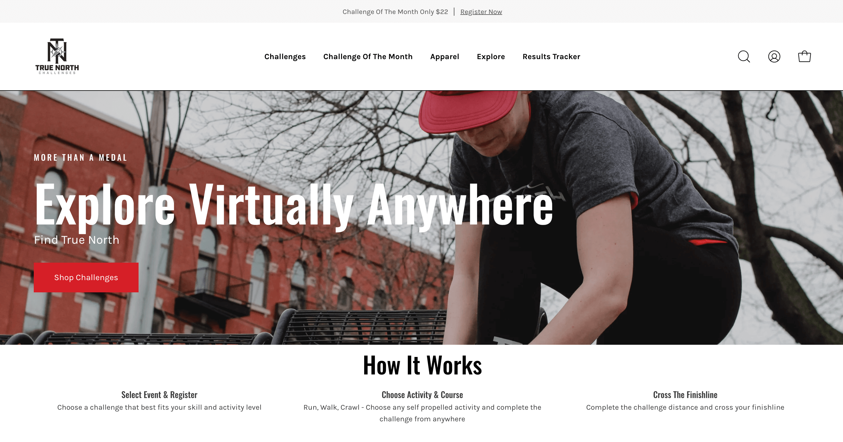 A screenshot of True North Challenges’ website explaining how the platform works.&nbsp;