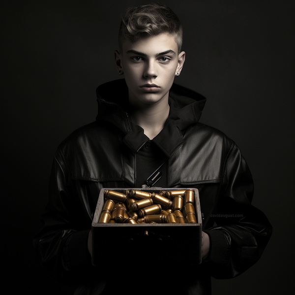 Sebastian is poised to replenish. Coat by Balmain, earrings by Miansai, rounds by Remington.