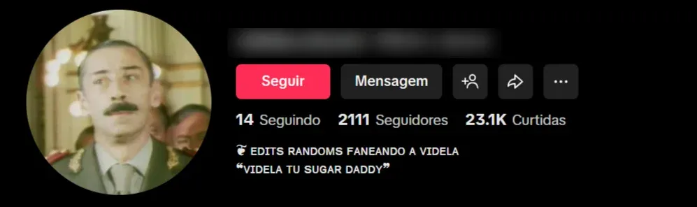  Captura de perfil de TikTok con contenido negacionista sobre dictaduras del Cono Sur — Fuente: FastCheck CL]