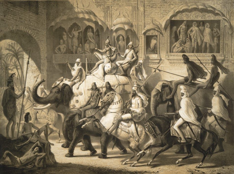 "A Street Scene In Lahore" by Prince Prince Aleksandr Mikhailovich Saltuikov, 1842.