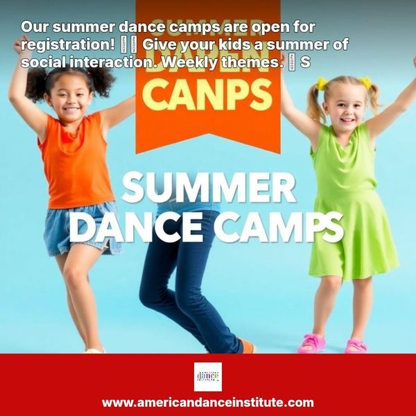 Our summer dance camps are open for registration! ☀️💃 Give your kids a summer of social interaction. Weekly themes. ✨ Space Limited!