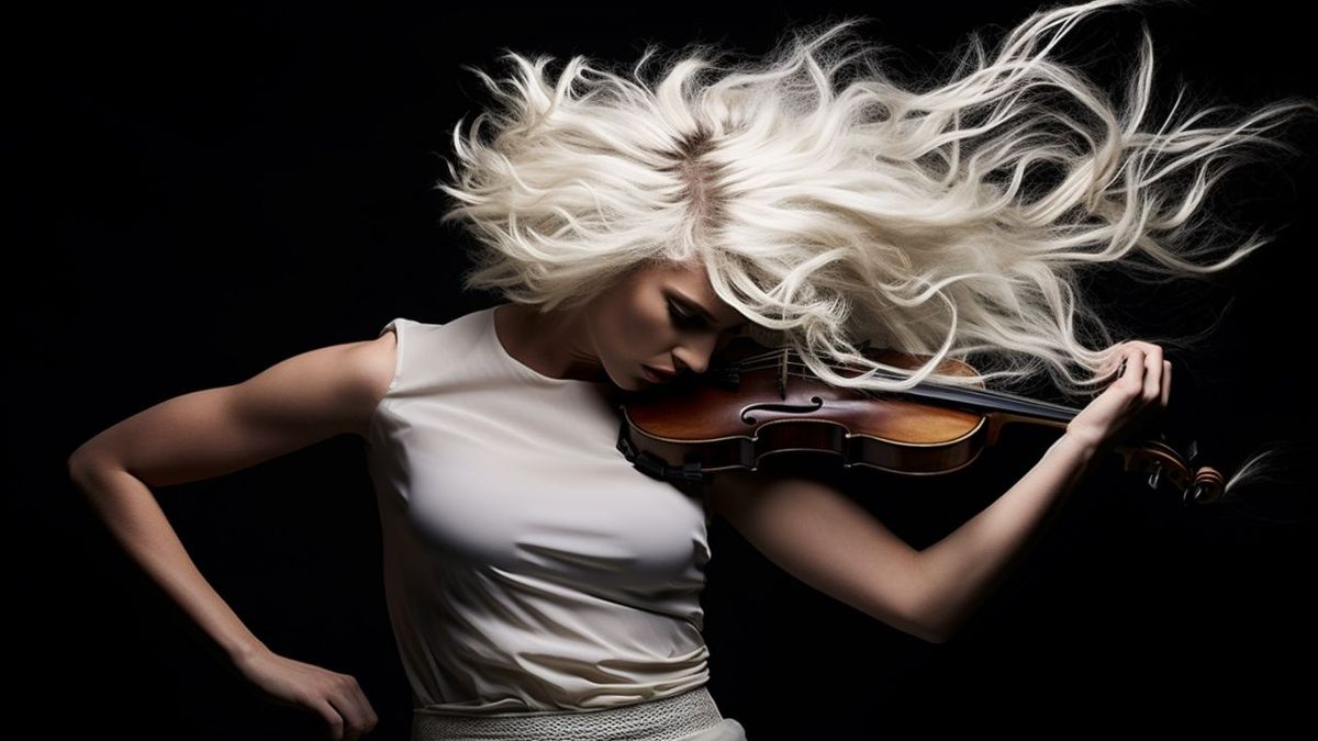 Blonde Stylish Woman Playing the Violin - FREE Download