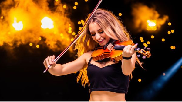Young Woman Playing Violin - free download