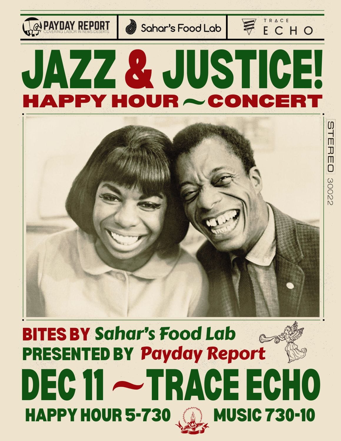 Jazz & Justice Holiday Party at Trace Uptown Thursday Dec. 11