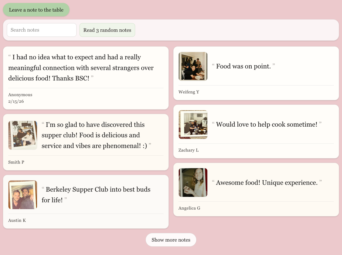 Share Your Supper Club Experience