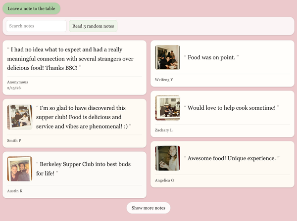 Share Your Supper Club Experience