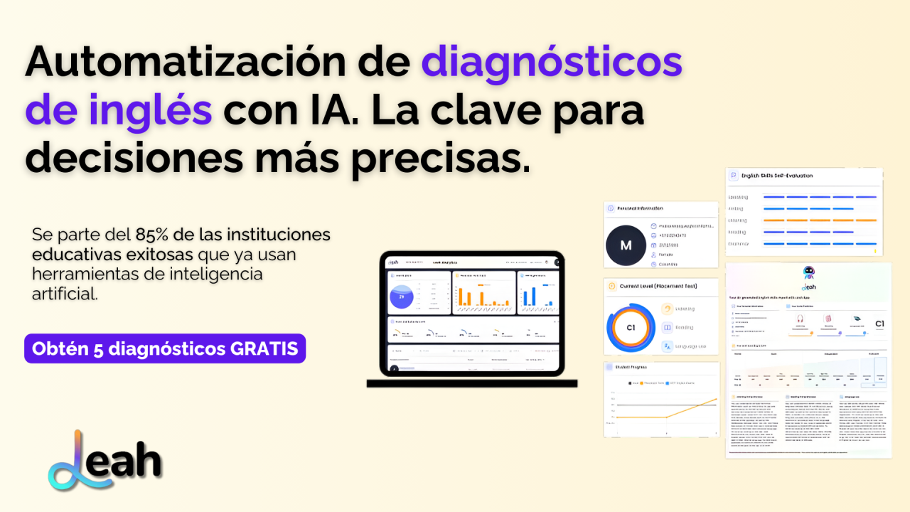 Automatización de diagnósticos de inglés con IA. La clave para decisiones más precisas.