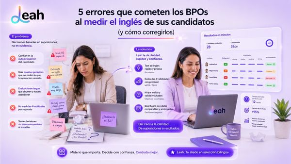 5 errores que cometen los BPOs al medir el inglés de sus candidatos (y cómo corregirlos)