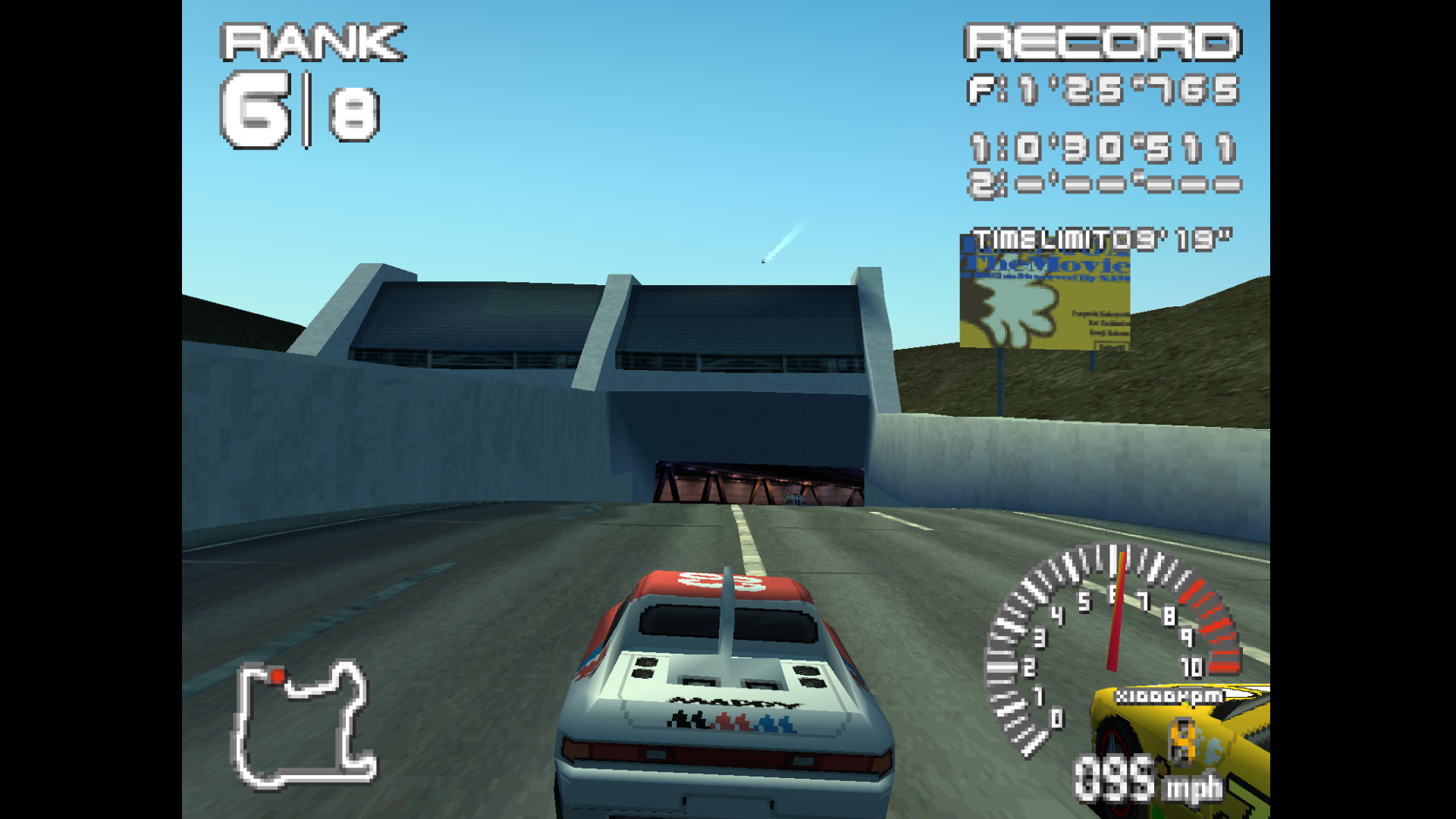 Ridge Racer Type 4 gameplay running at a 5x internal resolution.