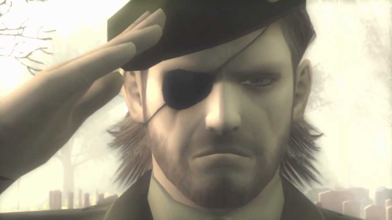 Metal Gear Solid 3 screenshot showing Big Boss saluting