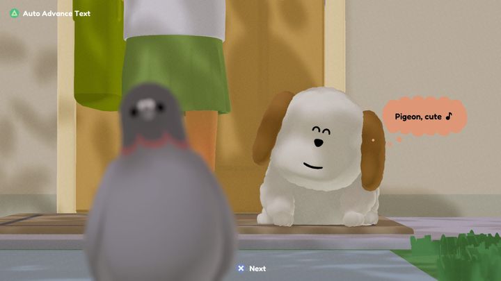 To a T screenshot showing a dog looking at a pigeon