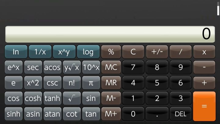 A calculator app screenshot