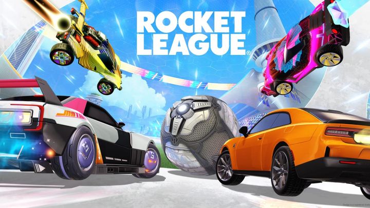 Several colourful cars driving or flying towards an oversized ball