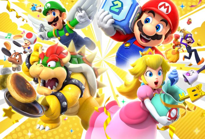 Multiple characters performing different actions like cooking food, holding items, coins and more.