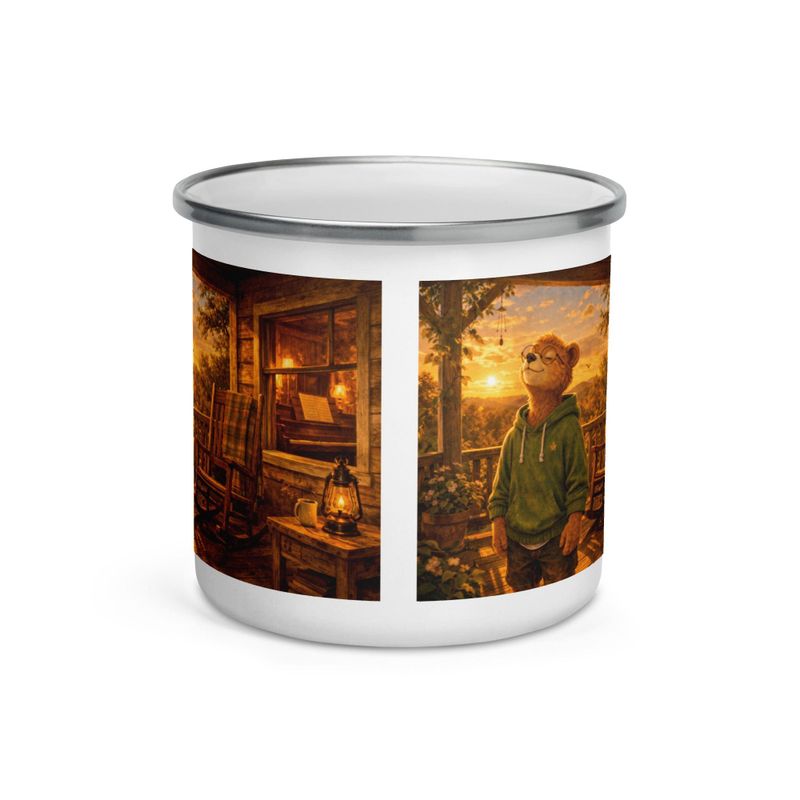 Porchlandia “Sunset Porch” Enamel Mug