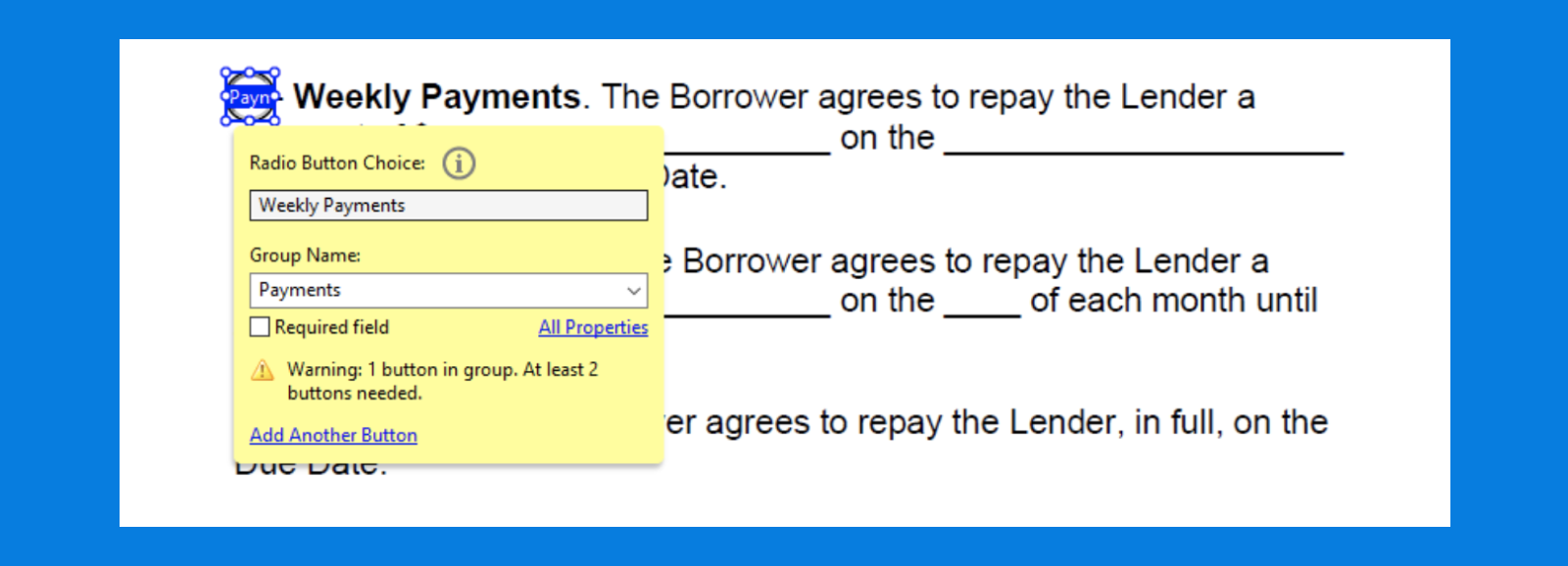 Add a radio button