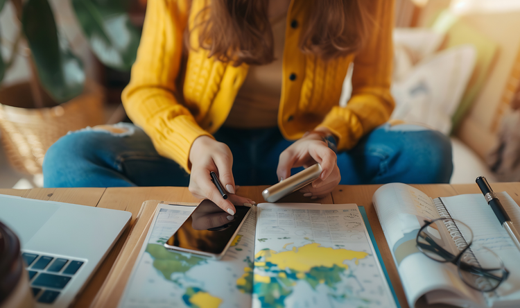 woman planning travel