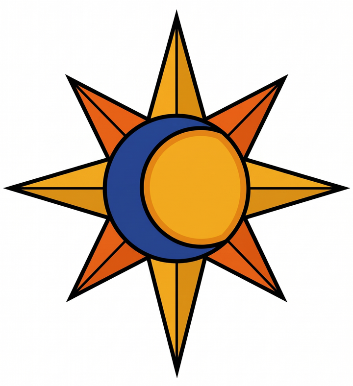A Logo combining the sun and the moon