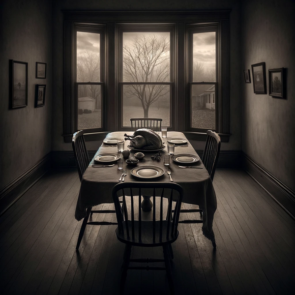 Barren table at Thanksgiving