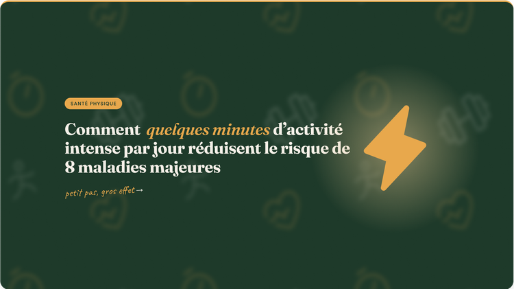 Image d’illustration pour l’article Comment quelques minutes d’activité intense par jour réduisent le risque de 8 maladies majeures.