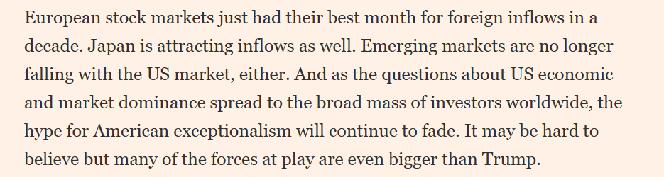 The risk (cost) of being over allocated USD has gone up ...