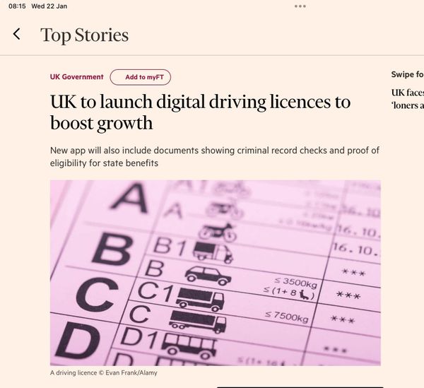 Really ... are we really believing that a digital driving licence is going to unlock the potential of the UK economy ...
