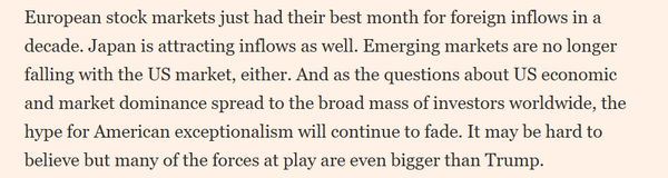The risk (cost) of being over allocated USD has gone up ...