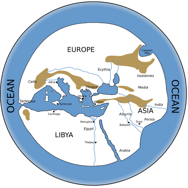 Map of the world known to the ancient Greeks