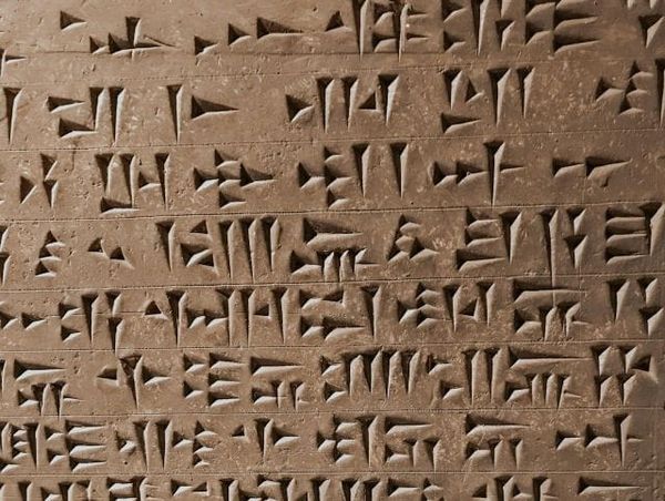 Close up of cuneiform carvings