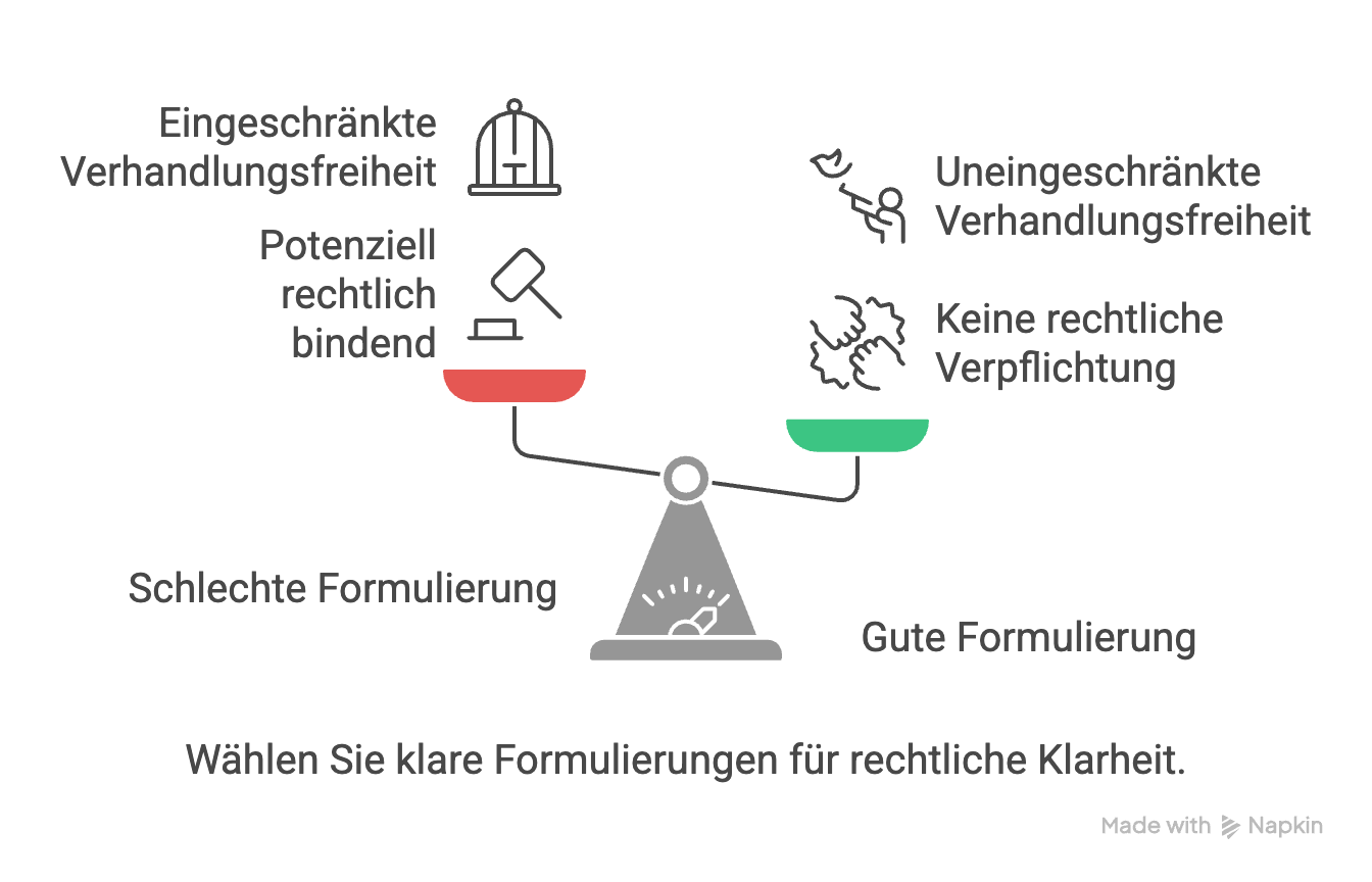 Gute und schlechte Formulierungen im Vergleich