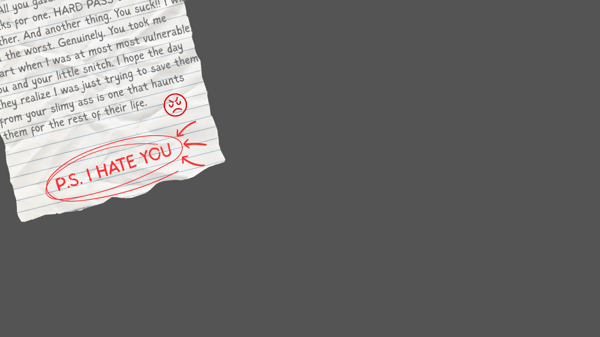 Scrawl 009 ps I hate you