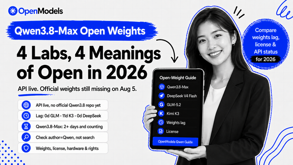 Qwen3.8-Max Open Weights: 4 Labs, 4 Meanings of Open in 2026