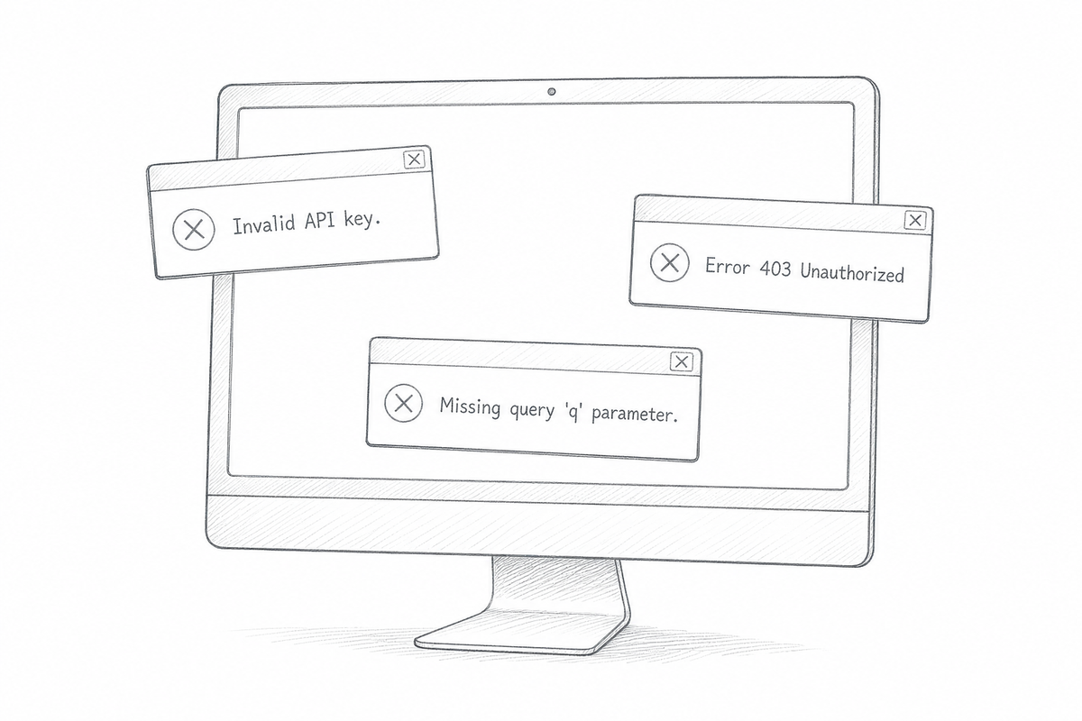 How to handle SerpApi errors: incorrect parameters, CORS, and more