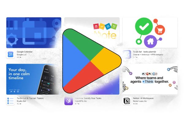 The Google Play Store logo on top of app search results.