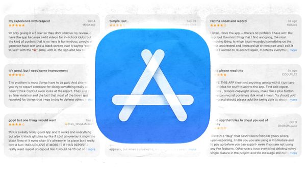 The App Store icon on top of user reviews