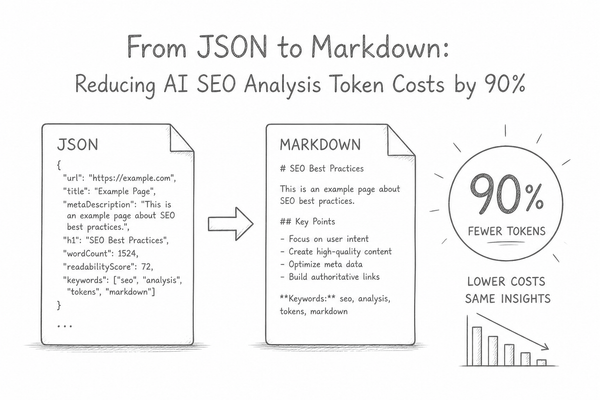 From JSON to Markdown: Reducing AI SEO Analysis Token Costs by 90%